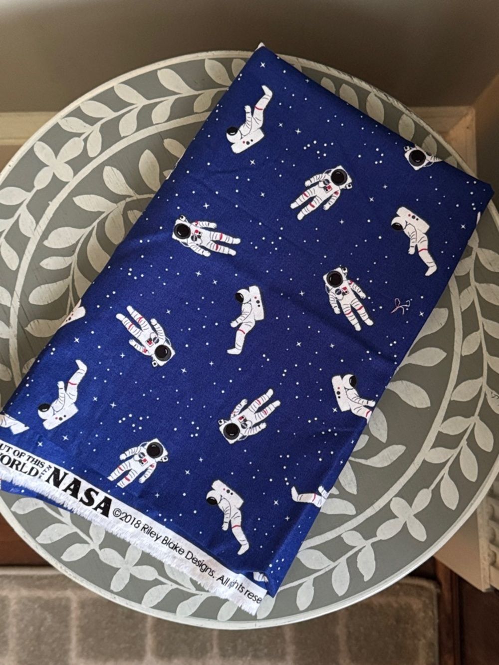 NASA Astronaut Print Cotton Fabric “Out of This World” by Riley Blake